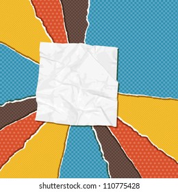 Torn scratch paper vintage background. Vector texture.