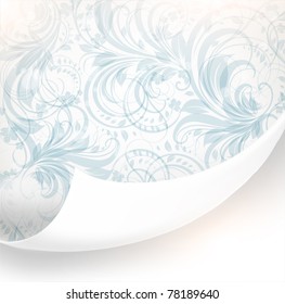Torn seamless floral background for vintage design. Free place for text. Light ornament with abstract flowers and leafs. eps 10