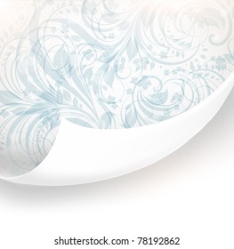 Torn seamless floral background for vintage design. Free place for text. Light ornament with abstract flowers and leafs. eps 10