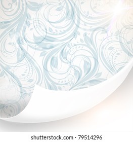 Torn seamless floral background for vintage design. Free place for text. Light ornament with abstract flowers and leafs. eps 10