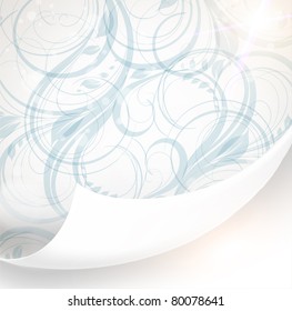 Torn seamless floral background for vintage design. Free place for text. Light ornament with abstract flowers and leafs. eps 10