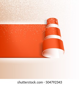 Torn sheet in the form of a Christmas tree. Christmas holiday card. New Year. Vector illustration.