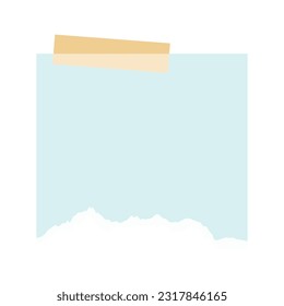 Torn Sheet Paper Illustration. Torn or ripped paper sheet. Scrapbook edge, notebook tear or blank page split illustration. Abstract realistic ornament or decoration clip art for banner background.