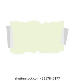 Torn Sheet Paper Illustration. Torn or ripped paper sheet. Scrapbook edge, notebook tear or blank page split illustration. Abstract realistic ornament or decoration clip art for banner background.