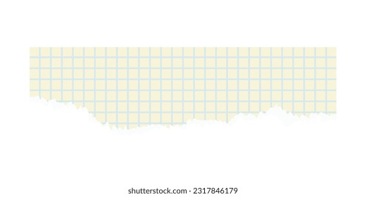 Ilustración de papel de hoja rota. Hoja de papel rota o rota. Borde de cuaderno, desgarre de bloc de notas o ilustración dividida de página en blanco. Resumen de adornos realistas o decoración de imágenes prediseñadas para fondo de banner.