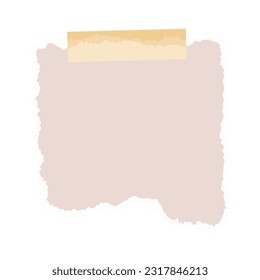 Torn Sheet Paper Illustration. Torn or ripped paper sheet. Scrapbook edge, notebook tear or blank page split illustration. Abstract realistic ornament or decoration clip art for banner background.