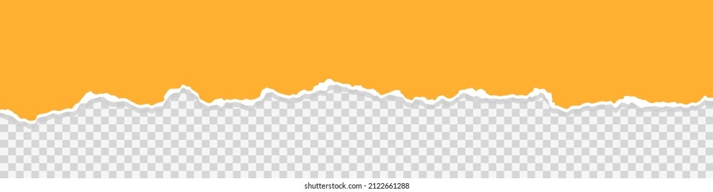 Torn sheet of paper. Orange torn paper. Vector illustration
