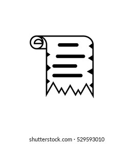 Torn sheet of paper. Scroll paper icon. Document symbol vector illustration for web, mobile and infographics