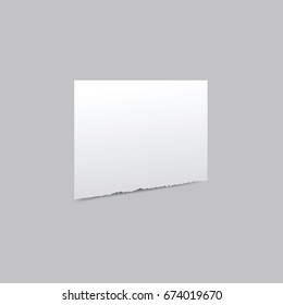 Torn sheet of paper with a shadow on a transparent background. Vector illustration.