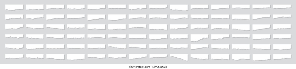 Torn sheets of paper. A set of torn paper and strips of paper on a dark background. Torn paper set vector, layered.Vector illustration.