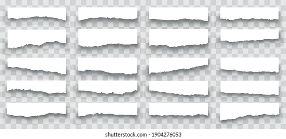 Torn sheets of paper. A set of torn paper and strips of paper on a dark background. Torn paper set vector, layered.Vector illustration.