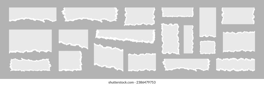 Torn sheets of paper. A set of torn paper and strips of paper on a dark background. Torn paper set vector, layered.Vector illustration 10 eps.