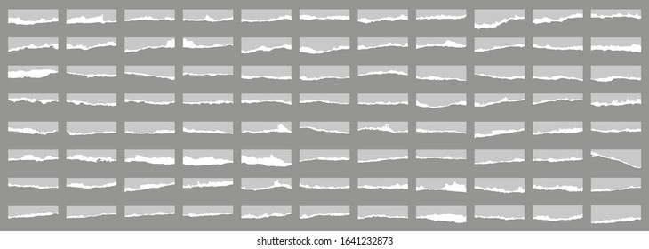 Torn sheets of paper with shadow on an isolated background. Torn paper set. Paper waste. Vector graphics