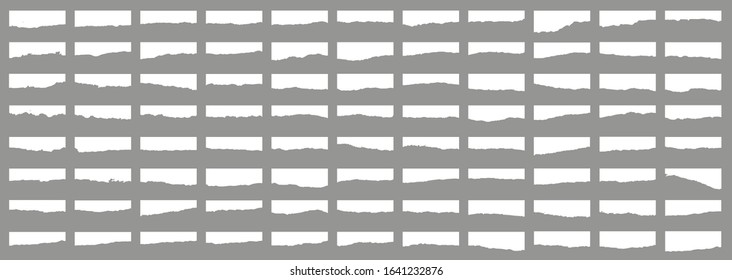 Torn sheets of paper with shadow on an isolated background. Torn paper set. Paper waste. Vector graphics