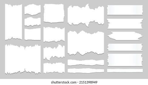 Torn sheets of paper. torn paper strips