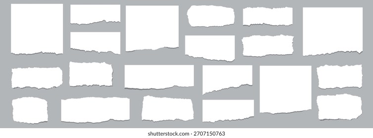 Torn sheets of paper. torn paper strips set. vector