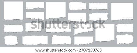 Torn sheets of paper. torn paper strips set. vector