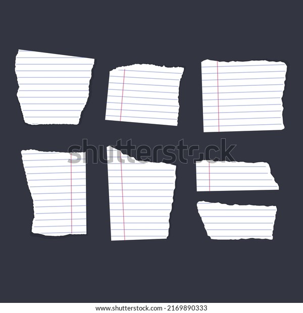 Torn sheets of paper. Torn paper strips set.\
Vector illustration