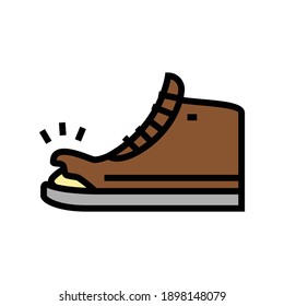 torn shoe color icon vector. torn shoe sign. isolated symbol illustration