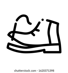 Torn Shoe Thread Icon Vector. Outline Torn Shoe Thread Sign. Isolated Contour Symbol Illustration