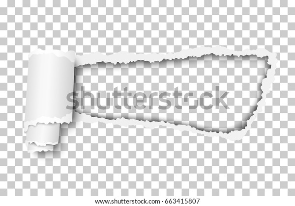 Torn, snatched hole in sheet of\
checkered transparent paper background. Template\
design.