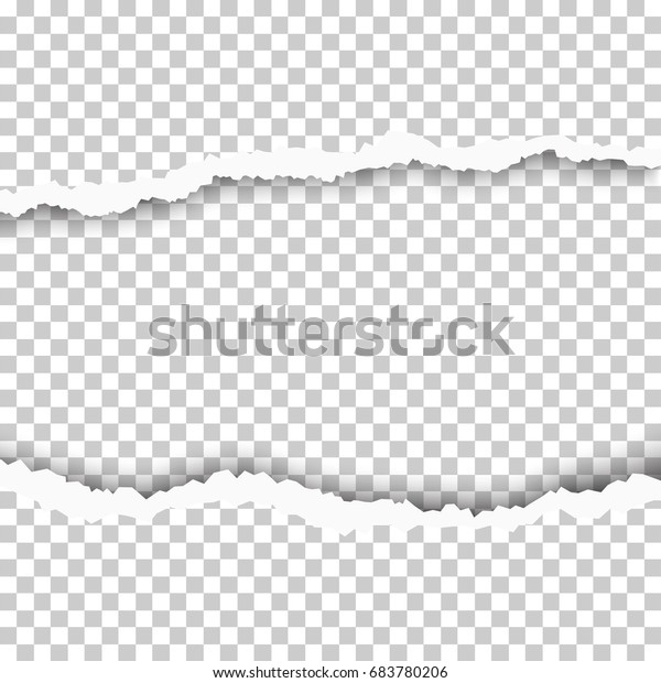 Torn, snatched hole in transparent sheet of
paper. Vector template
design.