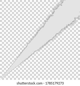 Torn, snatched window in sheet of paper. Template design.