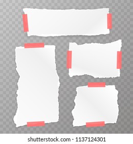 Torn Square paper set on the Transparent background. Vector illustration
