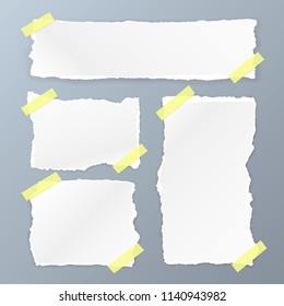 Torn Square paper set on the white background. Vector illustration
