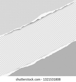 Torn squared grey paper in corners are on background with space for text. Vector illustration