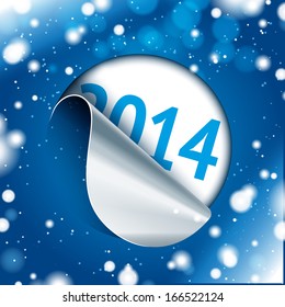 Torn sticker with space for text. 2014