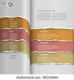 torn striped infographics Orange