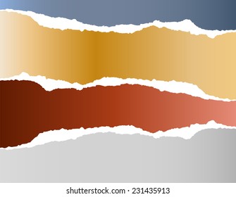 Torn strips of paper