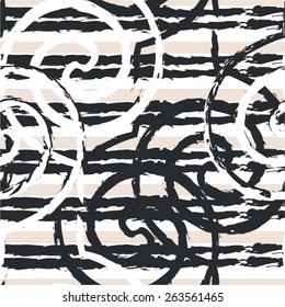Torn strips and spirals in a chaotic pattern, seamless vector background.
