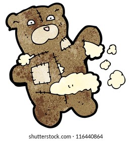 caricatura del oso de peluche roto
