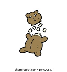 caricatura del juguete del oso de peluche desgarrado