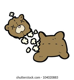 caricatura del juguete del oso de peluche desgarrado