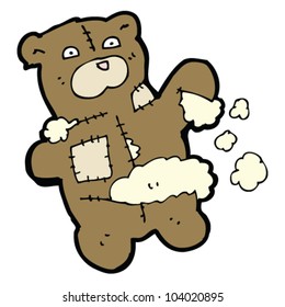 torn teddy bear toy cartoon