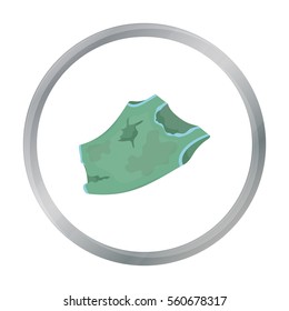 Torn t-shirt icon in cartoon style isolated on white background. Trash and garbage symbol stock vector illustration.
