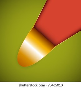 Torn wallpaper with gold paper and place for text. Part of background set. Vector art.