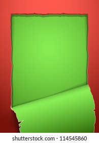 Torn wallpaper with place for text. Part of vector background set.