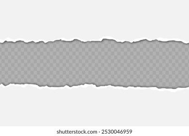 Fondo de Vector de cartón blanco rasgado. Papel irregular con bordes irregulares.