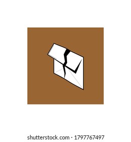 Torn white envelope draw shape