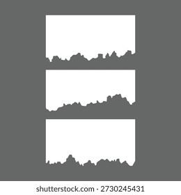 Nota de papel blanco rasgada con la cinta en el fondo gris, marco rasgado de la textura del papel