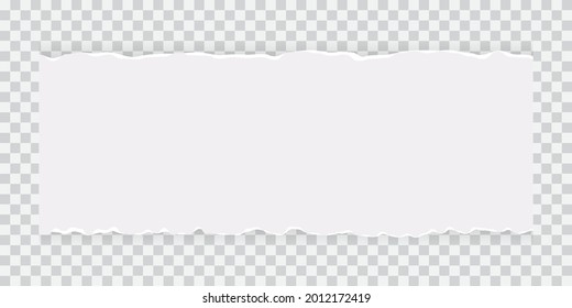 torn white paper on transparent background. realistic look. Vector Illustration
