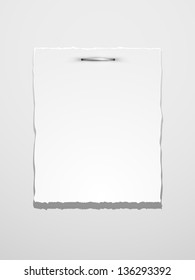 Torn white paper with place for text on the wall. Vector set.