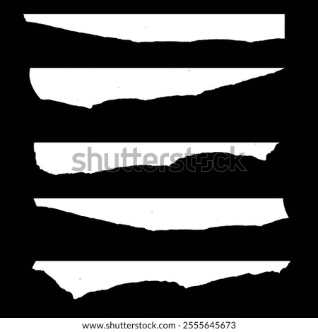 Torn white paper texture or paper background for design with copy space, background for text. Paper scraps ripped page piece. Torn note paper page.