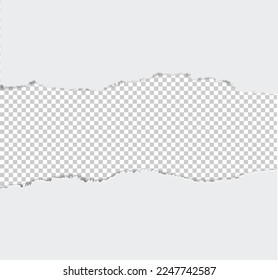 Torn White Paper With Transparent Background With Gradient Mesh, Vector Illustration