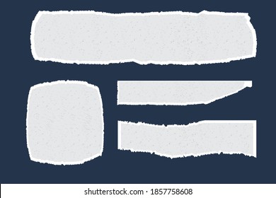 Papier blanc déchiqueté dans différentes sortes d'illustrations déchirées