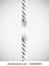 Torn white rope, Eps 10